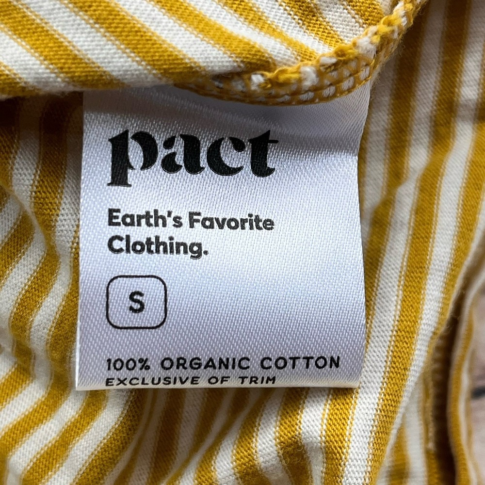 Pact Womens Organic Cotton Tank Top Size S Striped Sustainable Minimalist Muscle - Picture 4 of 6
